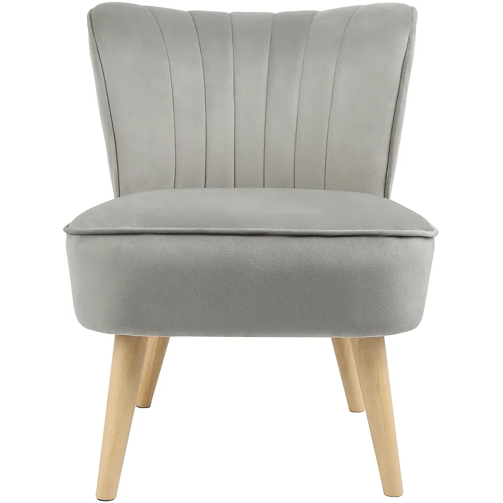 Shaun Accent Chair - Grey, Velvet