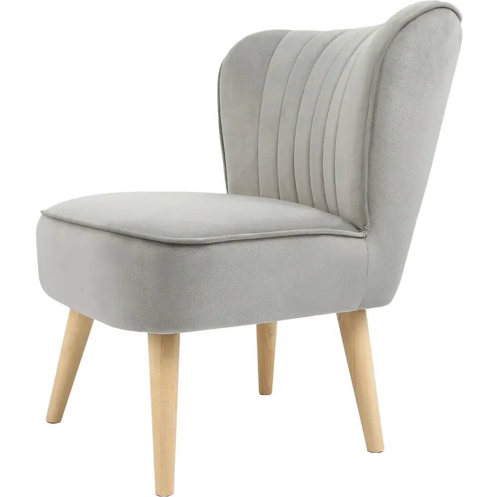 Shaun Accent Chair - Grey, Velvet