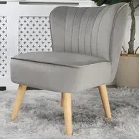 Shaun Accent Chair - Grey, Velvet