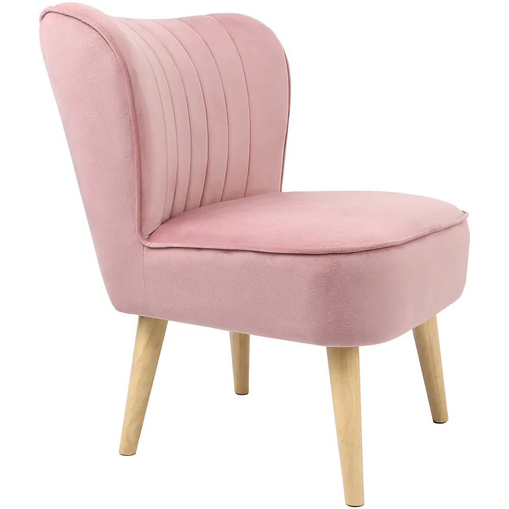 Shaun Accent Chair - Pink, Velvet