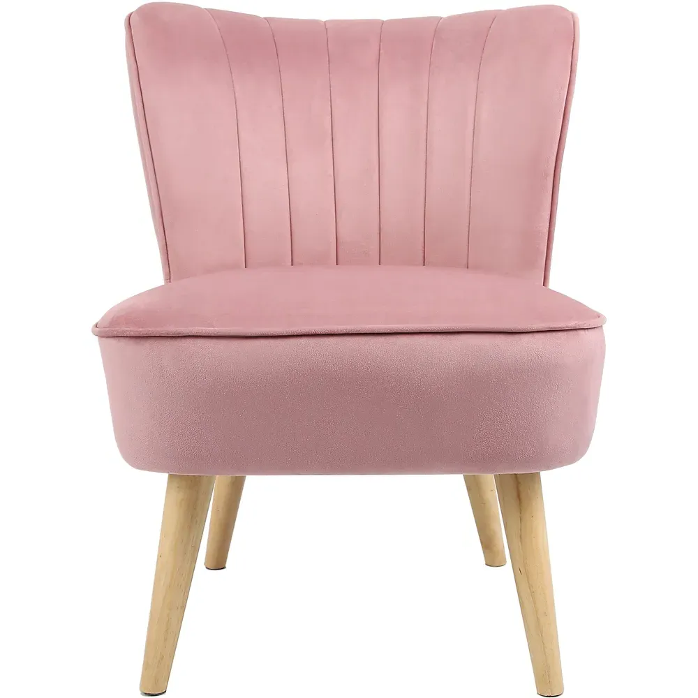 Shaun Accent Chair - Pink, Velvet