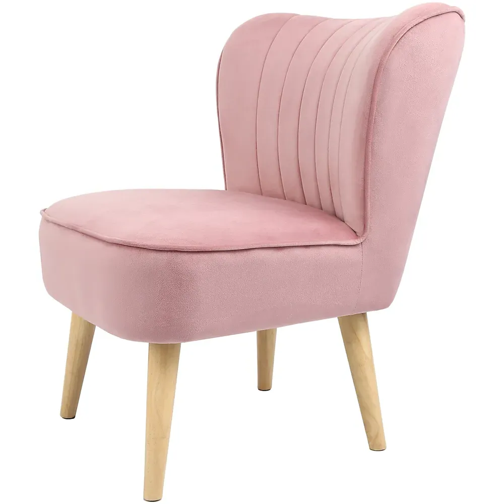 Shaun Accent Chair - Pink, Velvet