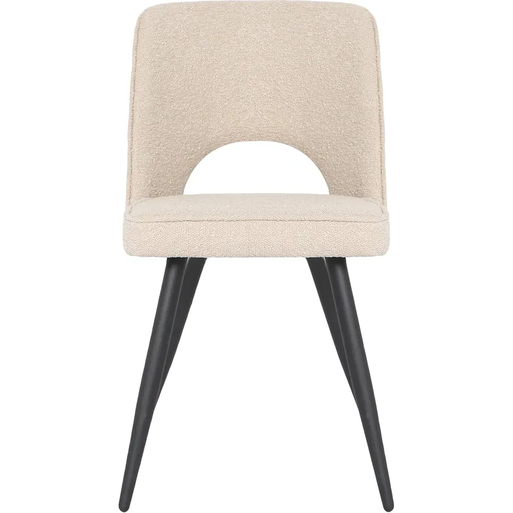 Thetis Set of 2 Dining Chairs - Cream, Boucle