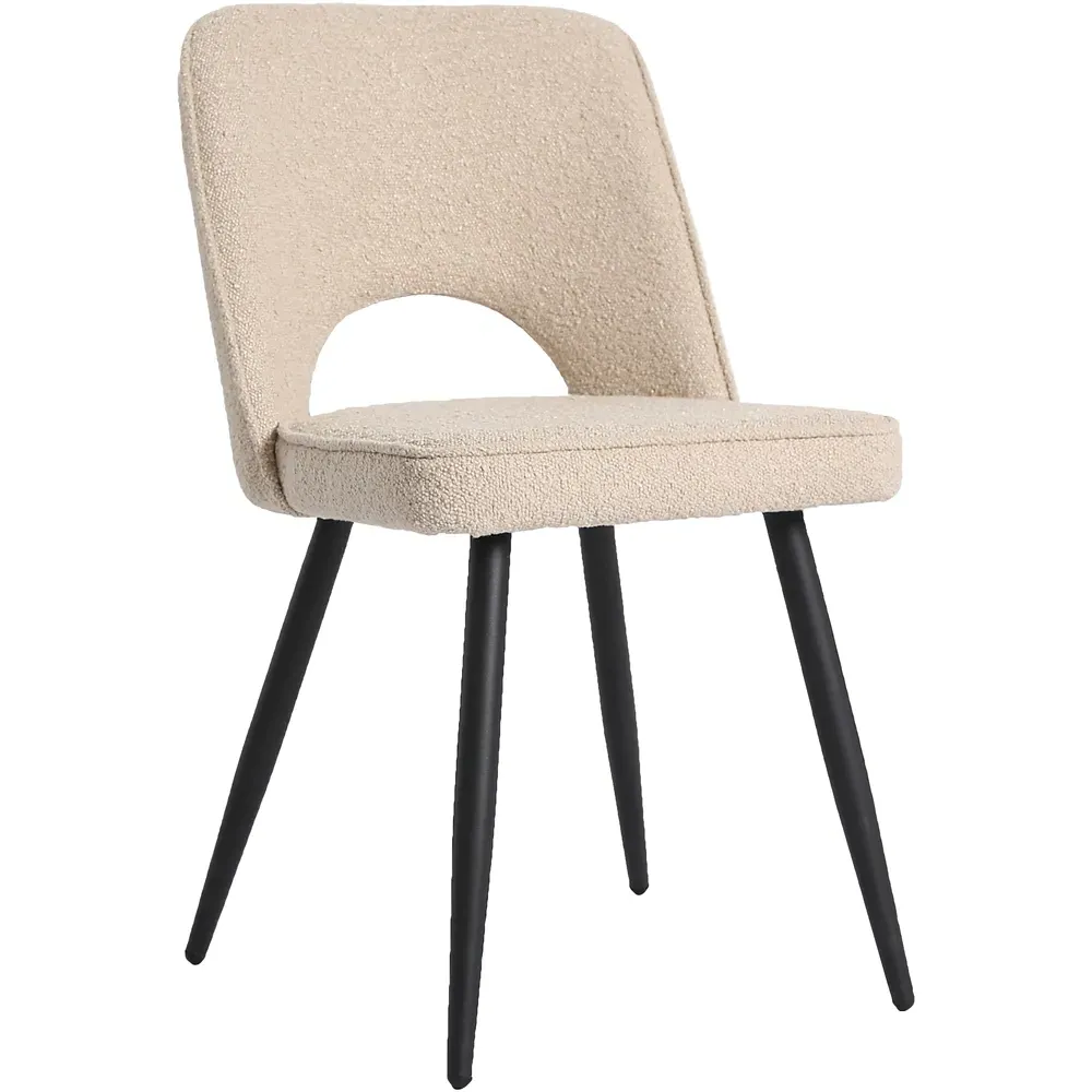 Thetis Set of 2 Dining Chairs - Cream, Boucle