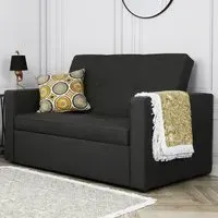 Troy 2-Seater Pull Out Sofa Bed - Grey, Linen