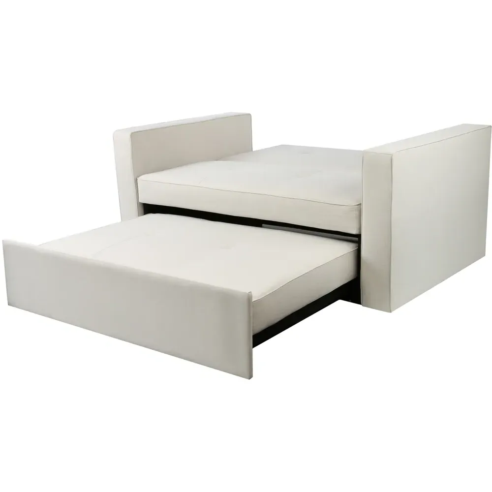 Troy Double Pull Out Sofa Bed - Natural, Linen