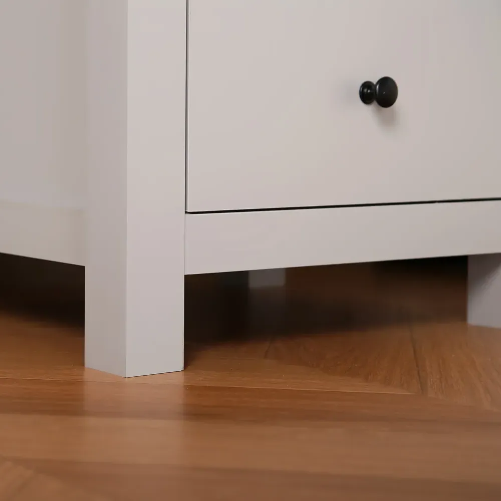 Wiltshire 2 Drawer Bedside Table - Grey, MDF