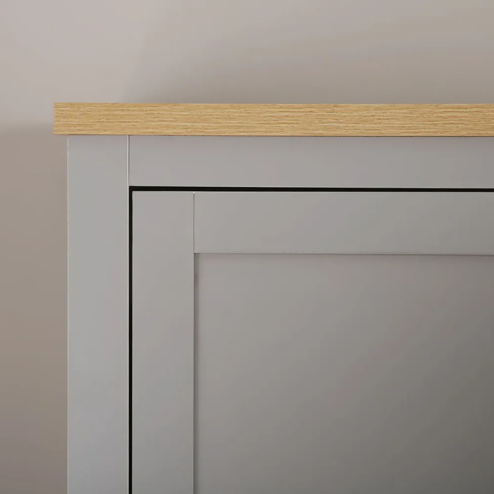 Wiltshire Double Door Wardrobe - Grey, MDF