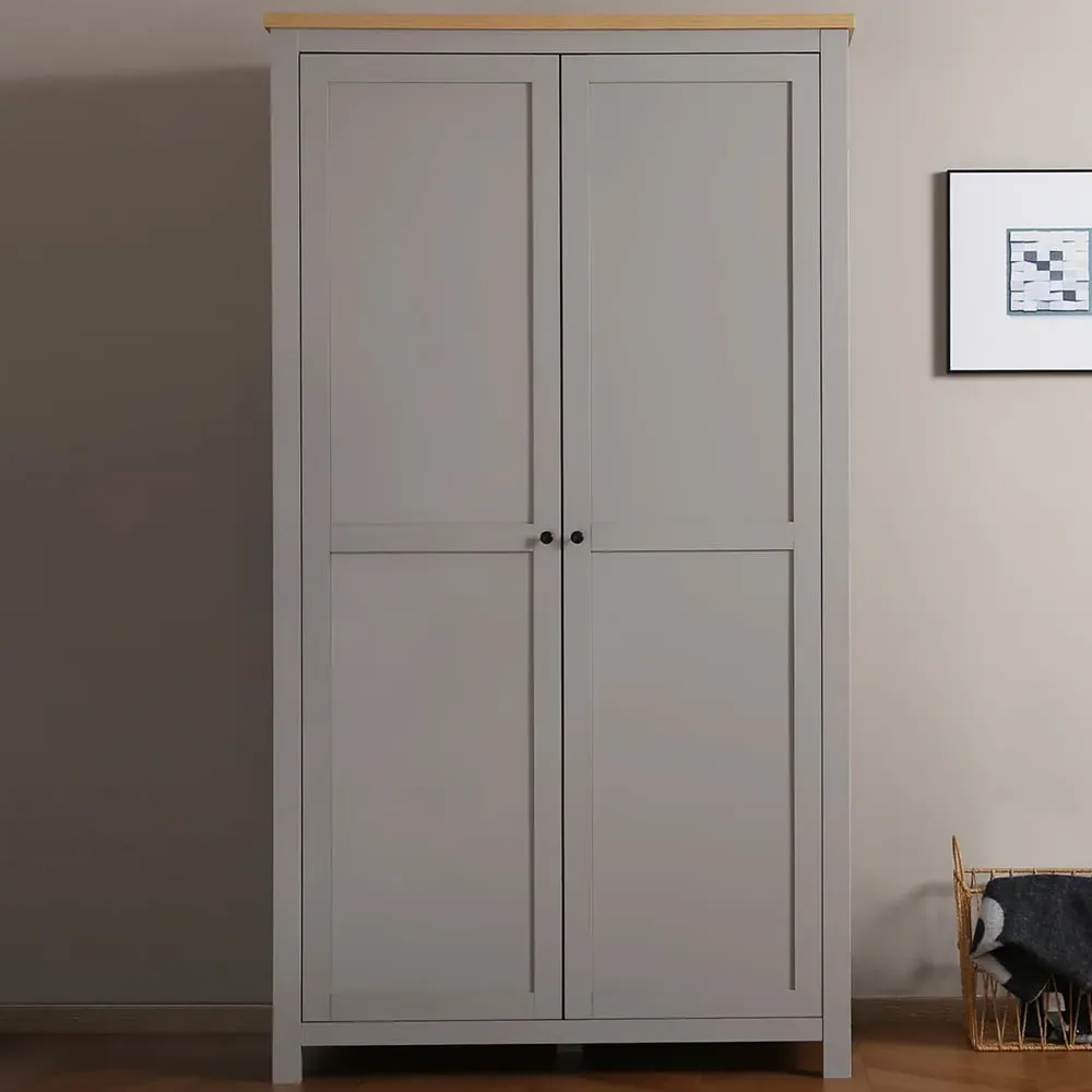 Wiltshire Double Door Wardrobe - Grey, MDF