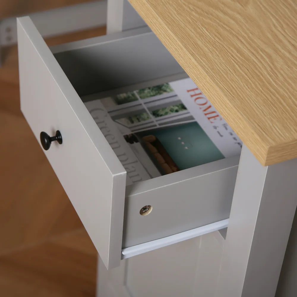 Wiltshire Storage Desk with Drawers - Grey, MDF