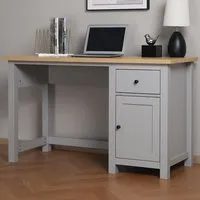 Wiltshire Storage Desk with Drawers - Grey, MDF