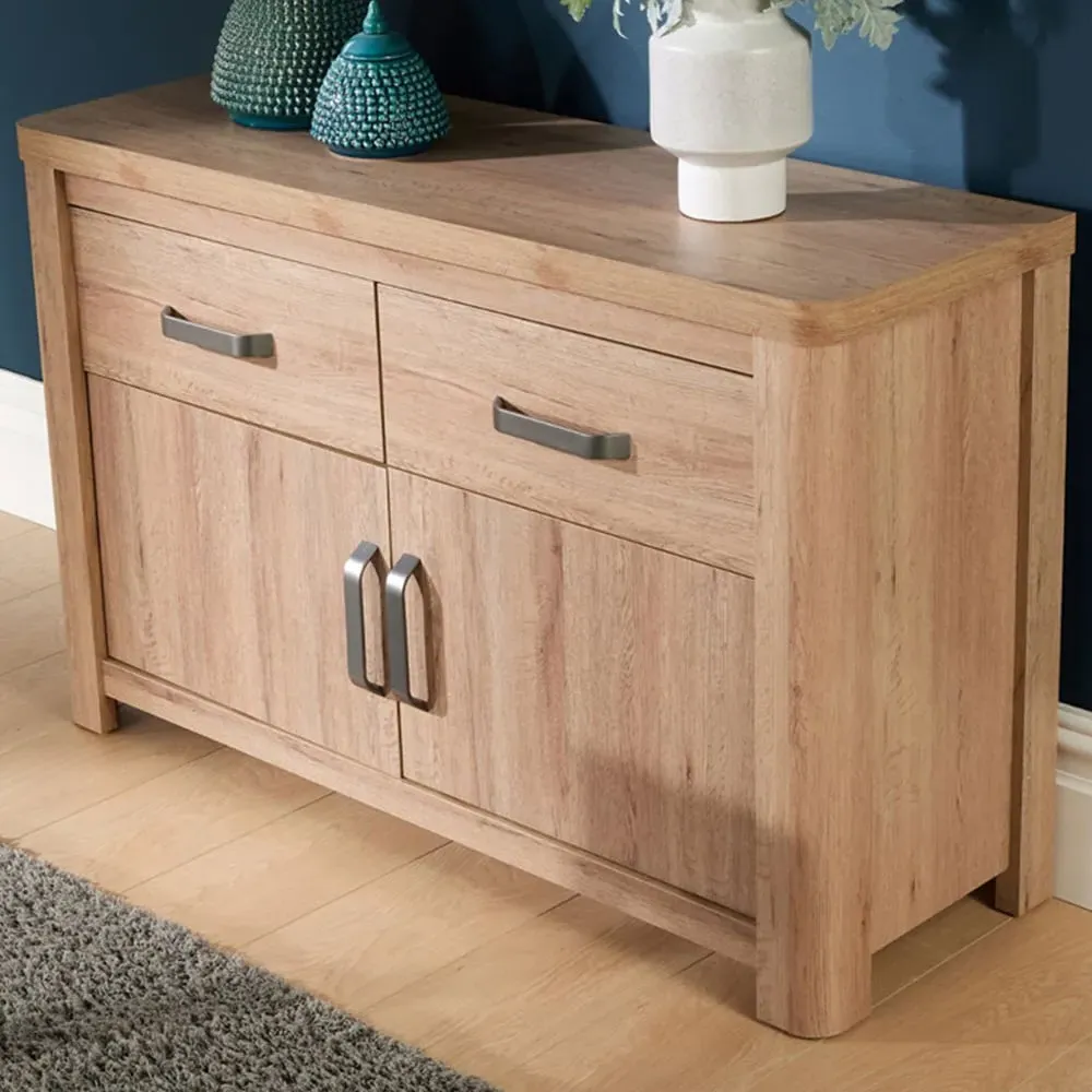2 Door 2 Drawer Sideboard - Brown, Oak Effect