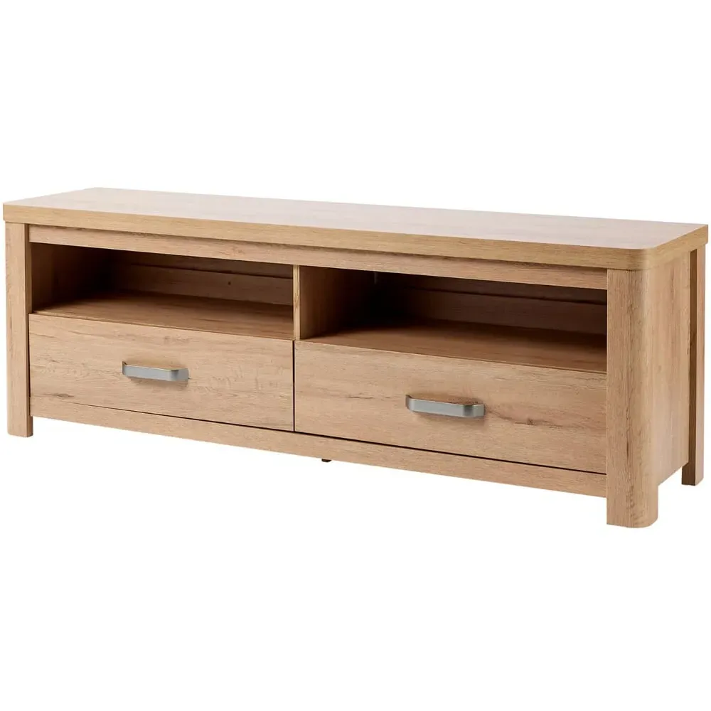 2 Door TV Stand with Cable Management - Brown