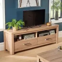 2 Door TV Stand with Cable Management - Brown