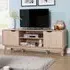 2 Door TV Stand with Shelf - Brown
