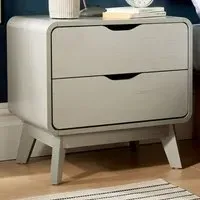 2 Drawer Bedside Table - Grey