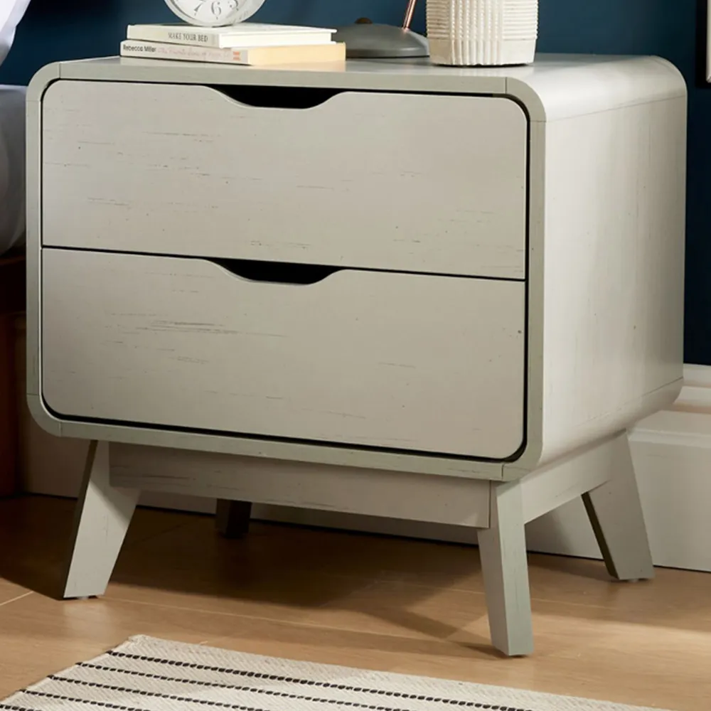 2 Drawer Bedside Table - Grey image