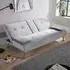 2-Seater Folding Sofa Bed with Armrests - Grey, Crushed Velvet