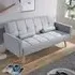 3-Seater Folding Sofa Bed with Wooden Legs - Grey