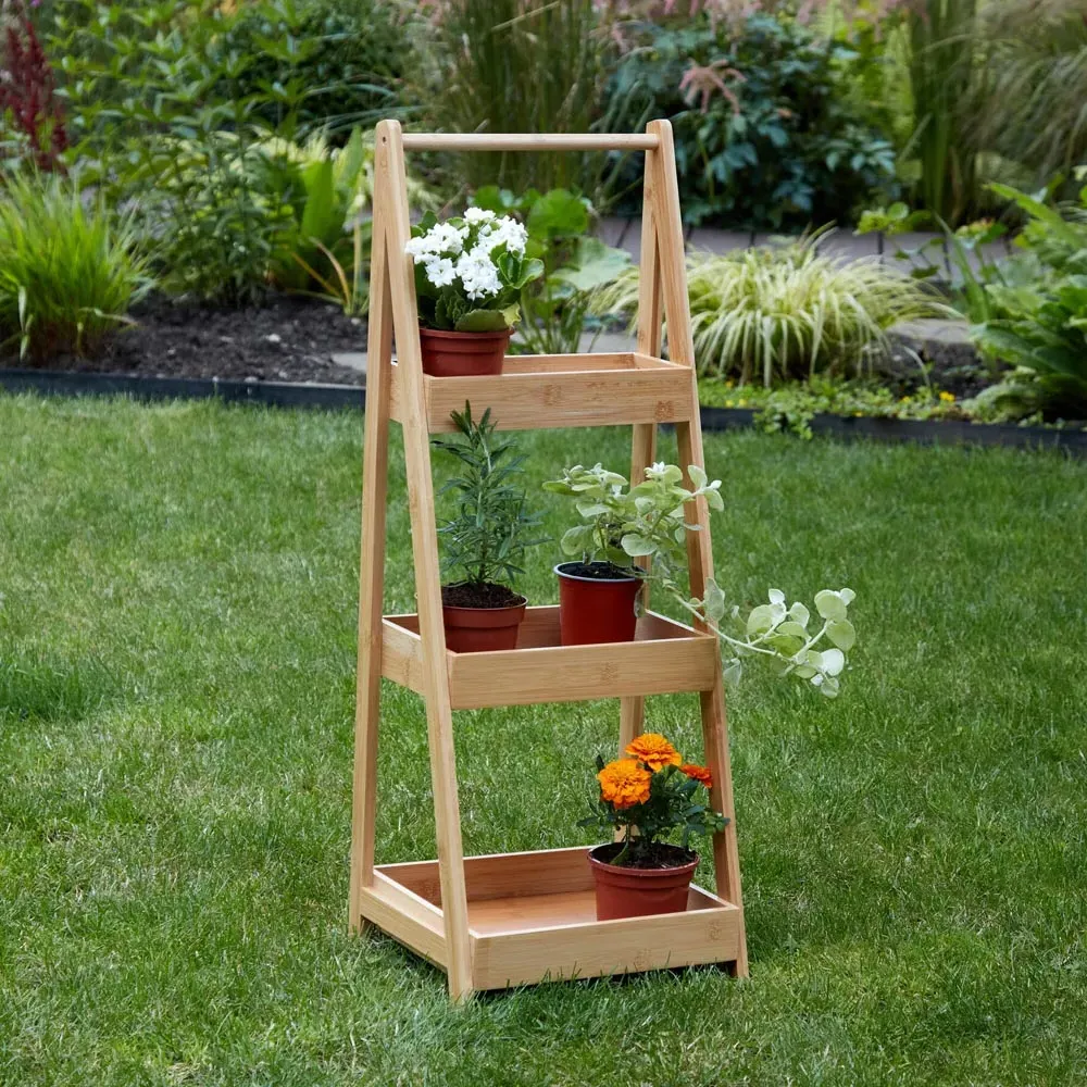 3 Shelf Bamboo Plant Stand - Brown