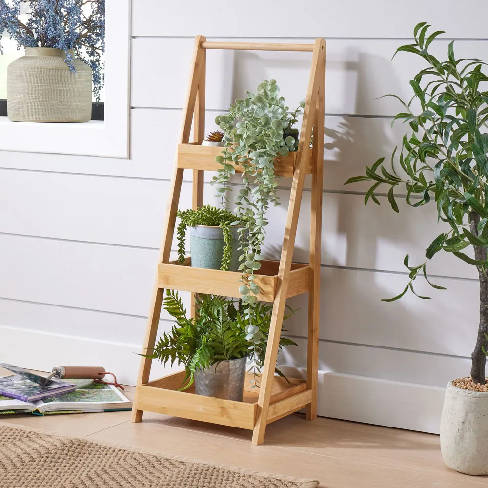 3 Shelf Bamboo Plant Stand - Brown