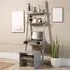3 Shelf Ladder Office Desk and Stool Set - Grey
