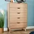 5 Drawer Tall Chest of Drawers - Brown