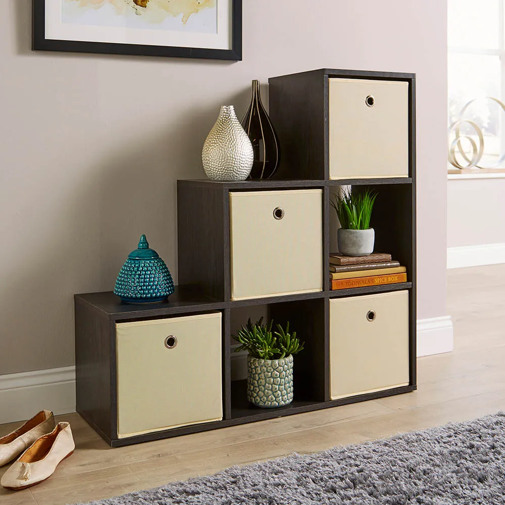 6 Cube Step Storage Unit - Black