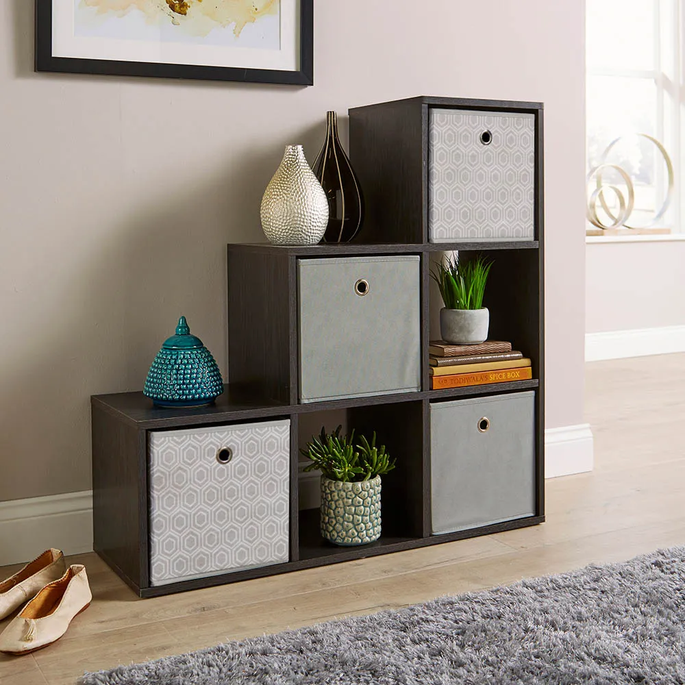 6 Cube Step Storage Unit - Black