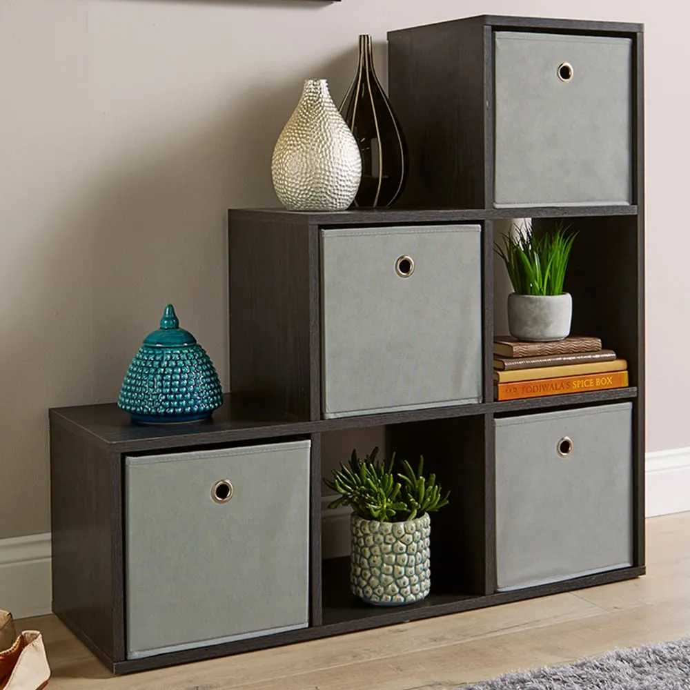 6 Cube Step Storage Unit - Black