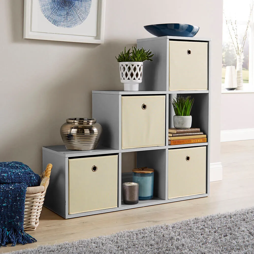 6 Cube Step Storage Unit - Grey