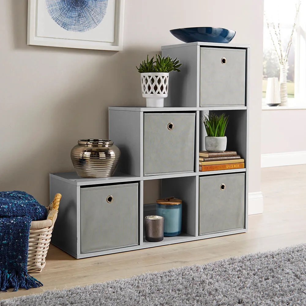 6 Cube Step Storage Unit - Grey