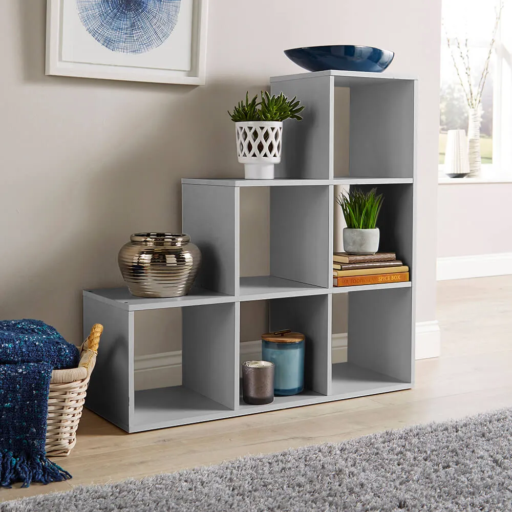 6 Cube Step Storage Unit - Grey