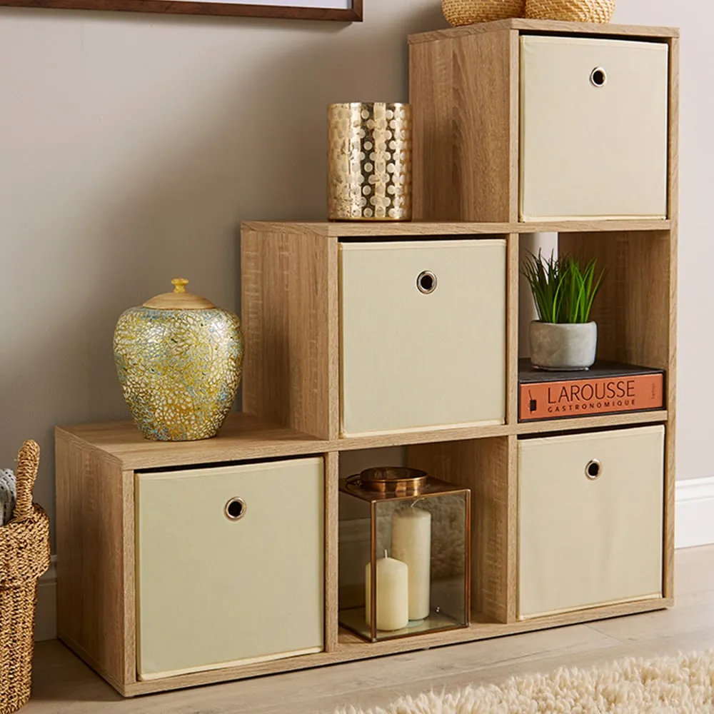 6 Cube Step Storage Unit - Oak