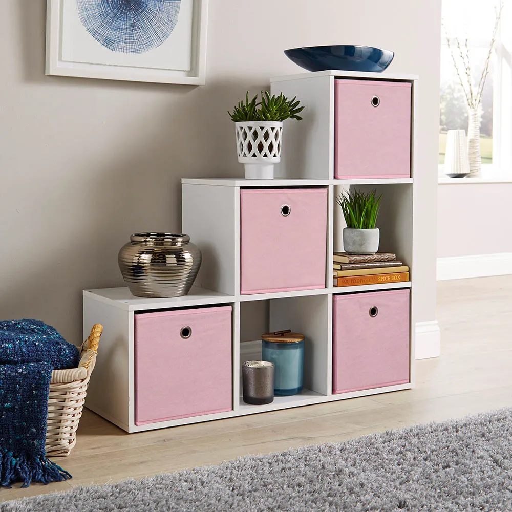 6 Cube Step Storage Unit - White