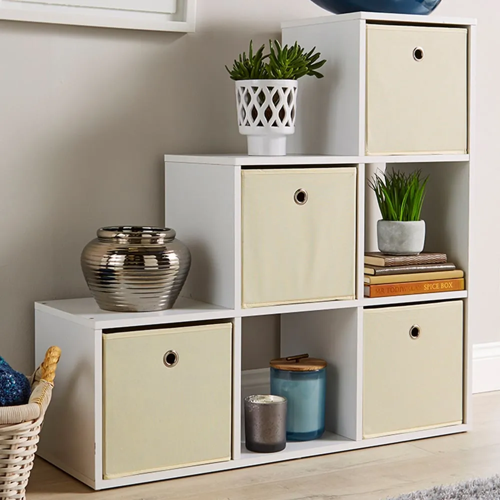 6 Cube Step Storage Unit - White