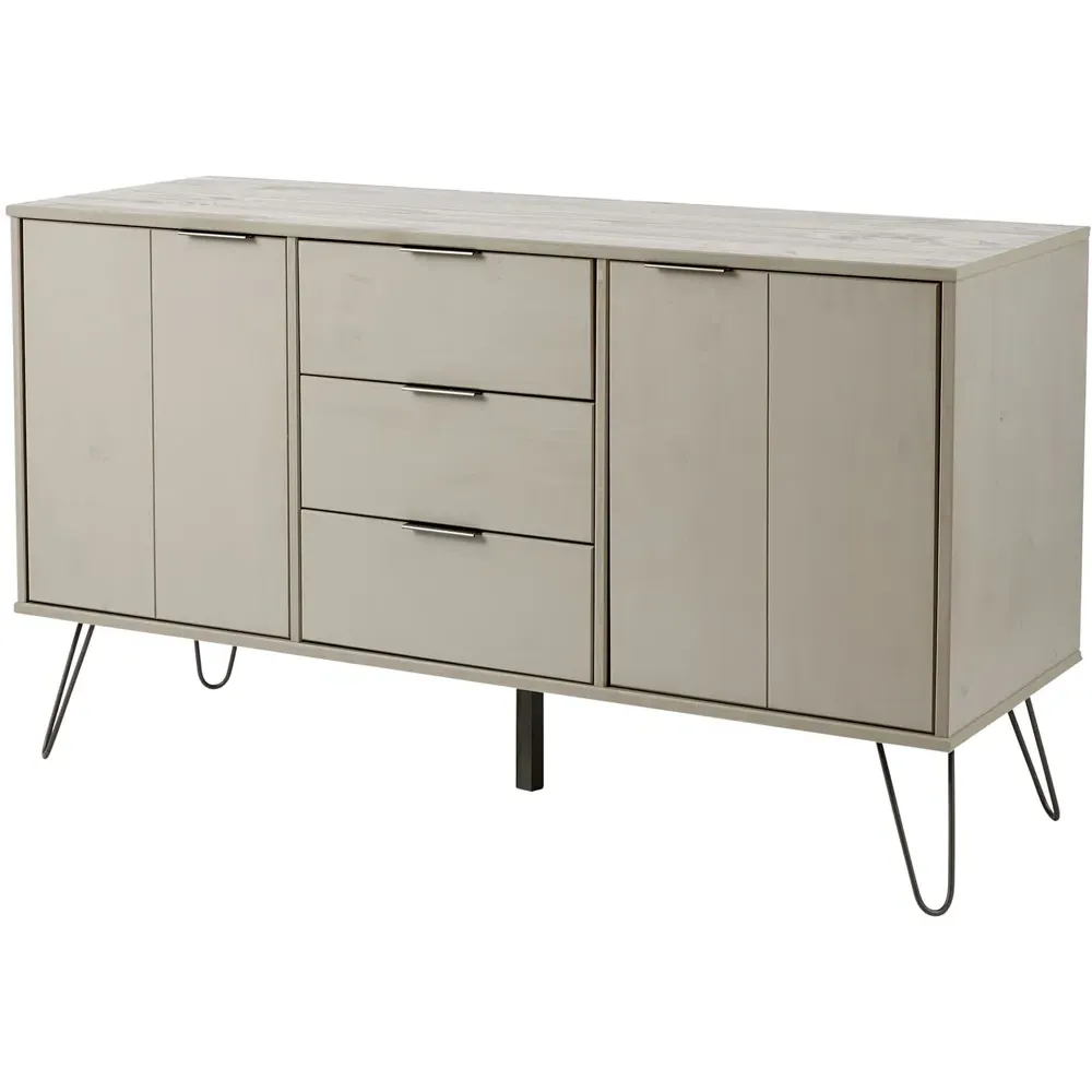 Acadia 2 Door 3 Drawer Sideboard - Grey, Pine