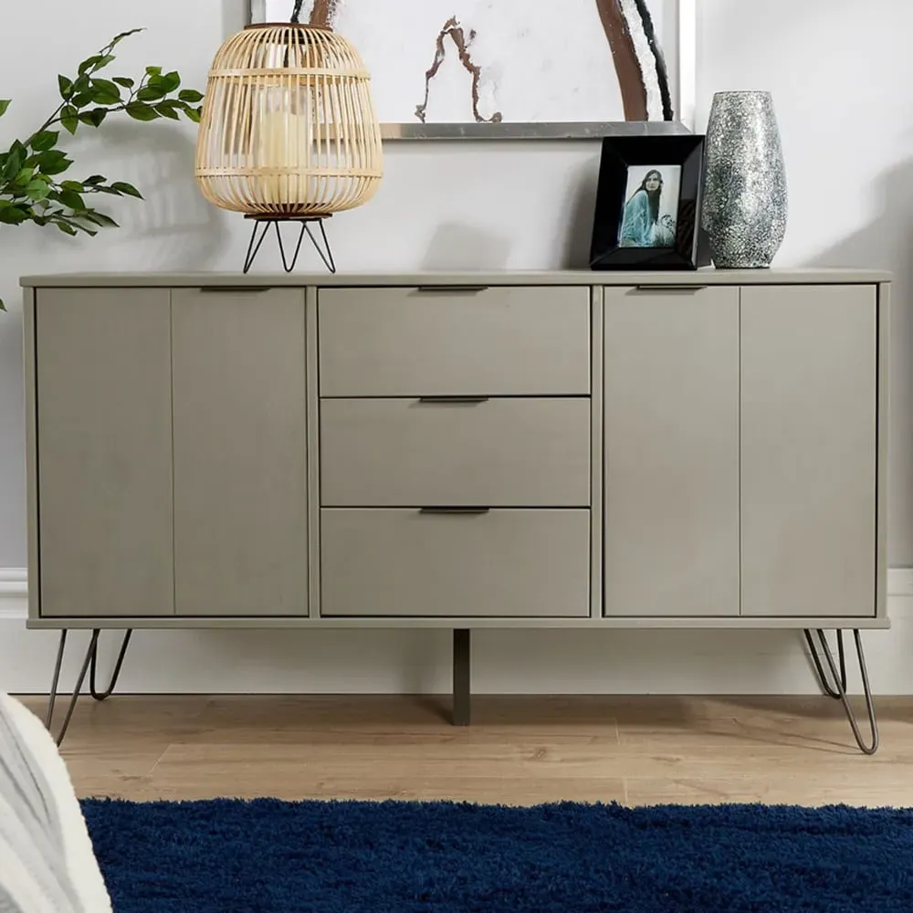 Acadia 2 Door 3 Drawer Sideboard - Grey, Pine