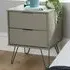 Acadia 2 Drawer Bedside Table with Hairpin Legs - Grey, Pine