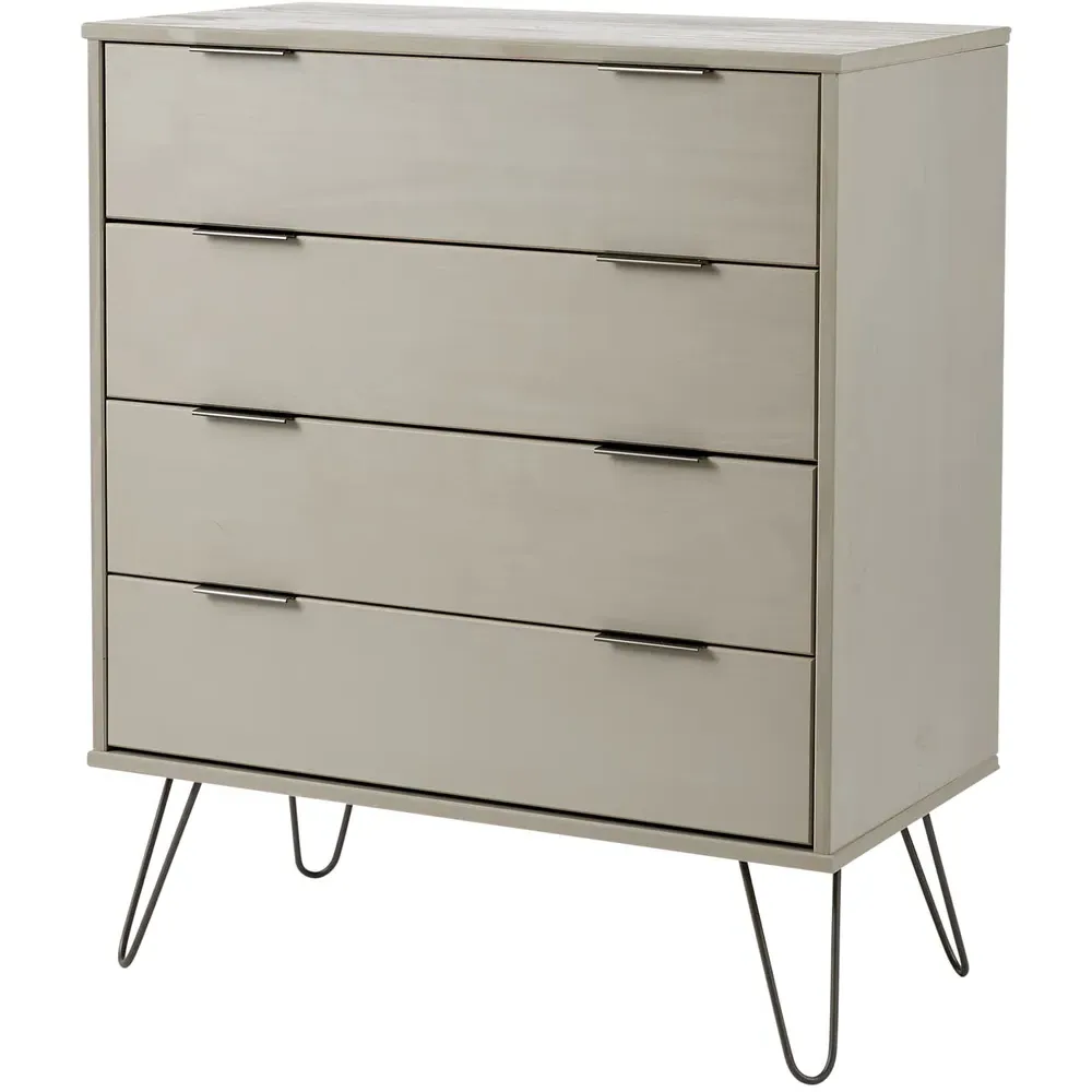 Acadia 4 Drawer Chest of Drawers - Grey, Pine