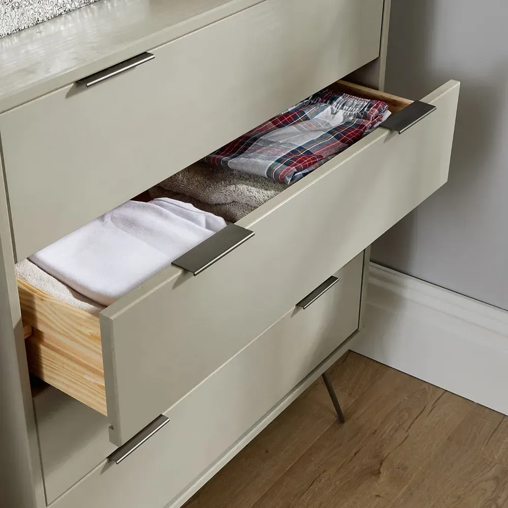 Acadia 4 Drawer Chest of Drawers - Grey, Pine