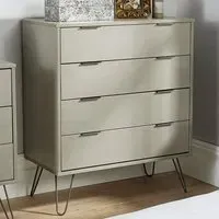 Acadia 4 Drawer Chest of Drawers - Grey, Pine