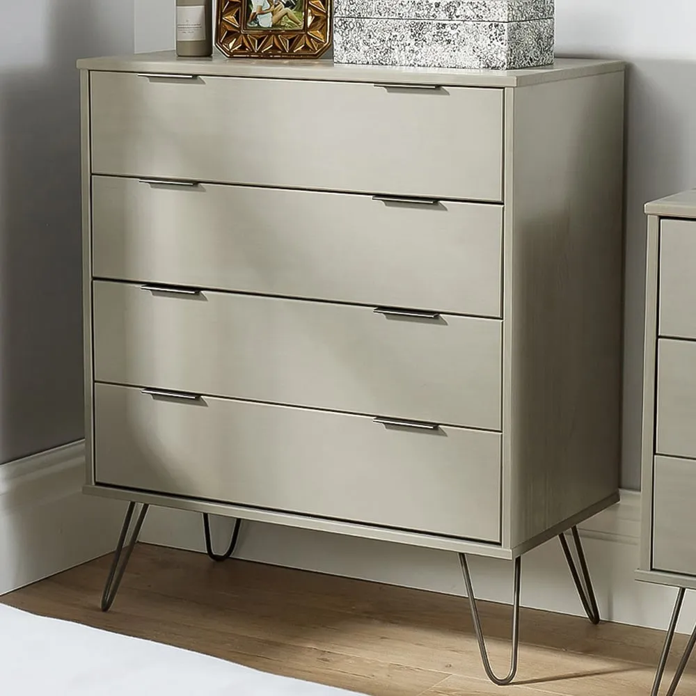 Acadia 4 Drawer Chest of Drawers - Grey, Pine image