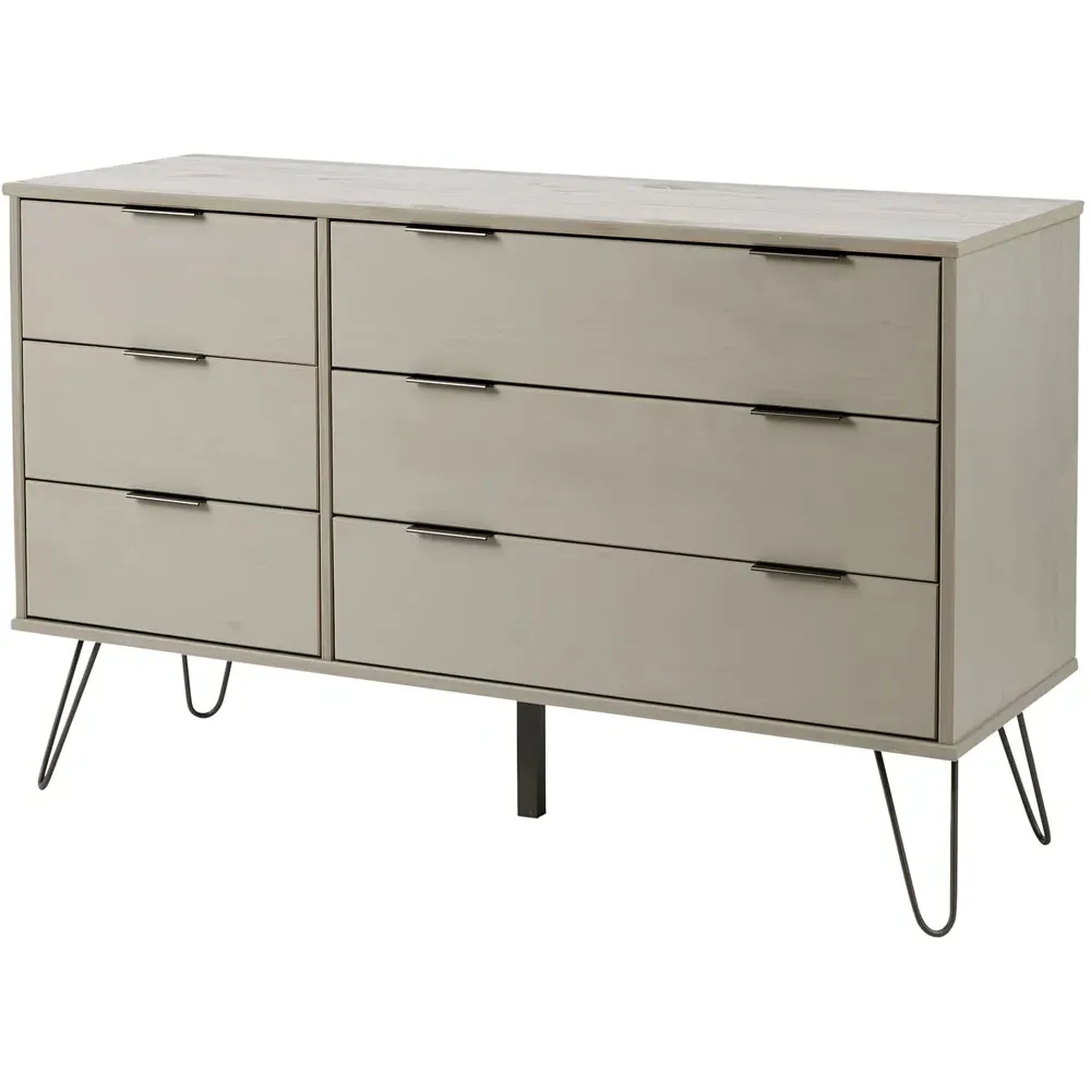 Acadia 6 Drawer Chest of Drawers - Grey, Pine