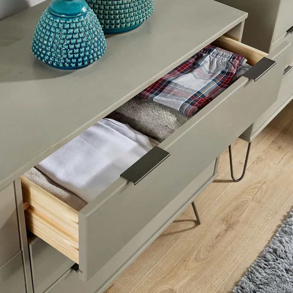 Acadia 6 Drawer Chest of Drawers - Grey, Pine