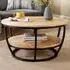 Albany 2 Tier Round Coffee Table - Brown, Mango Wood