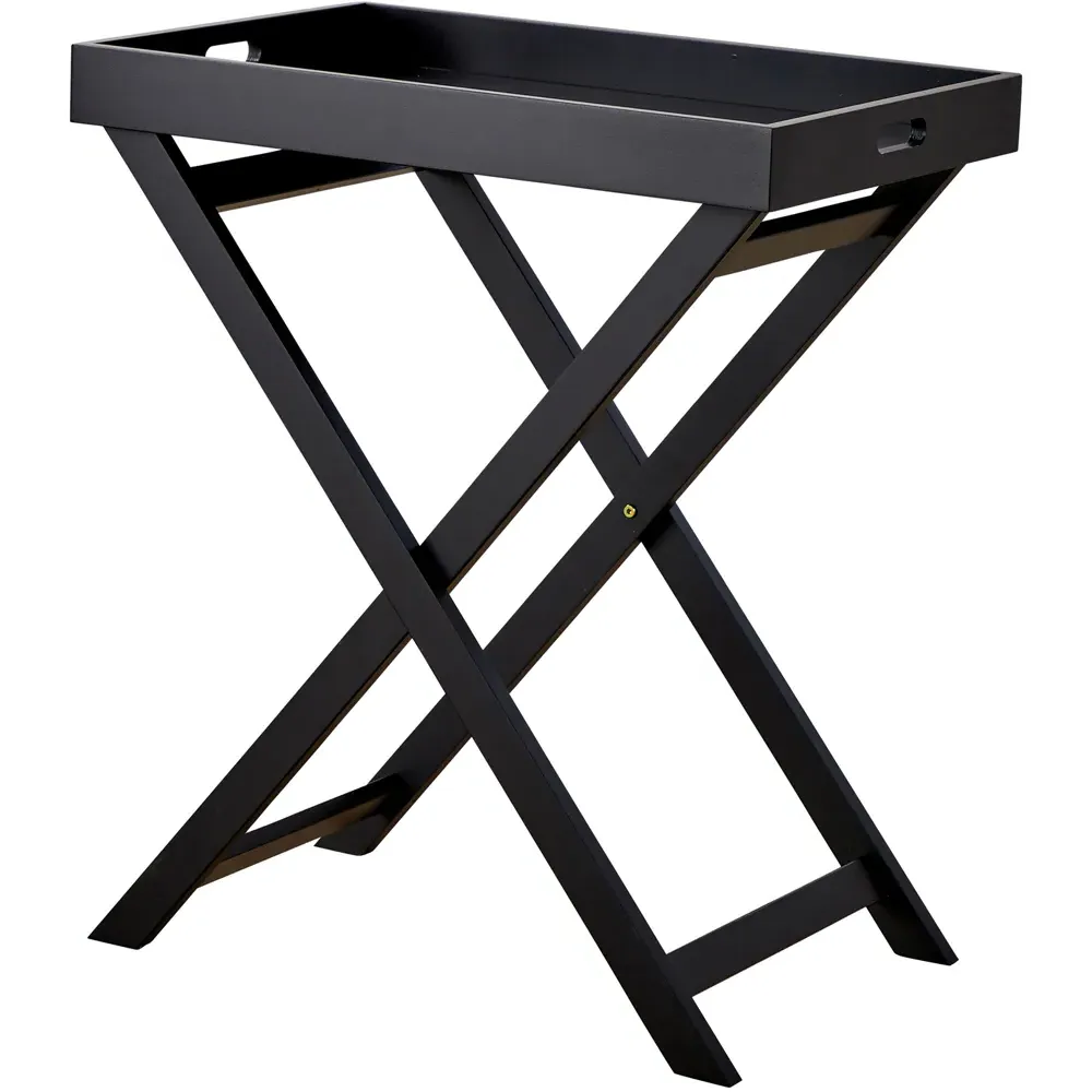 Alpine Portable Butlers Tray Table - Black, MDF