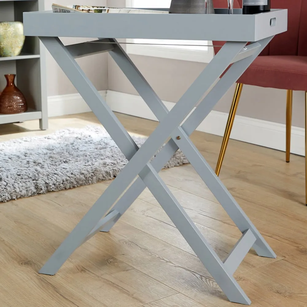 Alpine Portable Butlers Tray Table - Grey, MDF