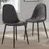 Anastasia Set of 2 Diamond Pattern Dining Chairs - Grey