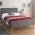 Ashbourne Double Bed Frame with Buttoned Headboard - Grey, Hopsack